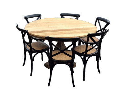 Bordeaux 7 Pce Round Dining Setting with Bella Chairs