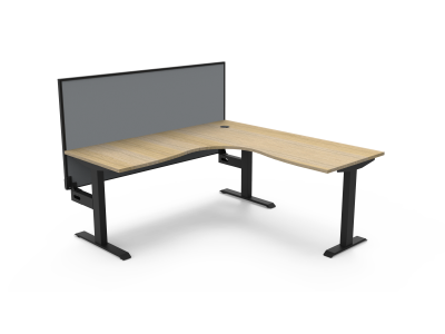 Boost Static Corner Workstation With Screen - 1500mm x 1500mm x 750mm