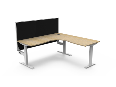 Boost Static Corner Workstation With Screen - 1800mm x 1500mm x 750mm