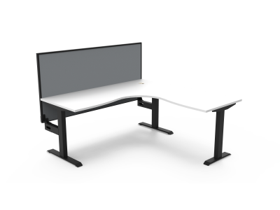 Boost Static Corner Workstation With Screen - 1800mm x 1800mm x 750mm