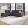 Bendigo LHF Chaise With Sofa Bed - Slate